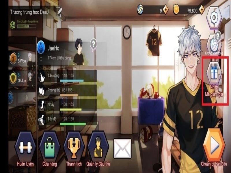 Tổng Hợp Code Và Cách Nhập Code The Spike Volleyball Mới Nhất chọn mục Nhập mã giảm giá