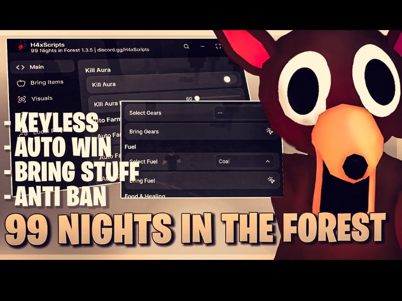 Tải Hack 99 Night In The Forest APK + Script (Auto Win, Kill Aura) v2.702 Những Điểm Nổi Bật Trong Hack 99 Night In The Forest