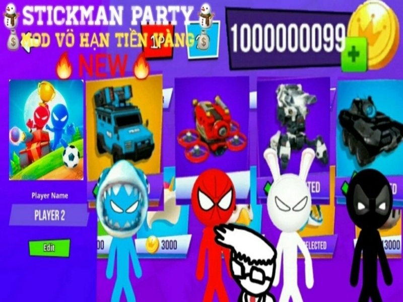 Tải Stickman Party Mod Apk (Vô Hạn Tiền) V2.4.9.2 So Sánh Bản Gốc Và Bản Stickman Party Mod Apk