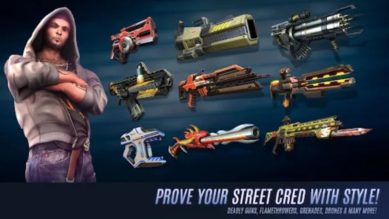 Tải Gangstar Vegas Mod Apk V9.2.0c (Vô Hạn Tiền, Kim Cương, VIP 10) Kho vũ khí khổng lồ và đa dạng trong Hack Gangstar Vegas