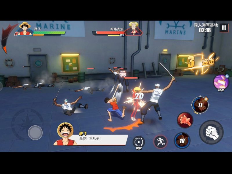 Tải One Piece Fighting Path APK v1.25.1 Mới Nhất Cho Android Cơ chế chiến đấu hành động thời gian thực trong One Piece Fighting Path