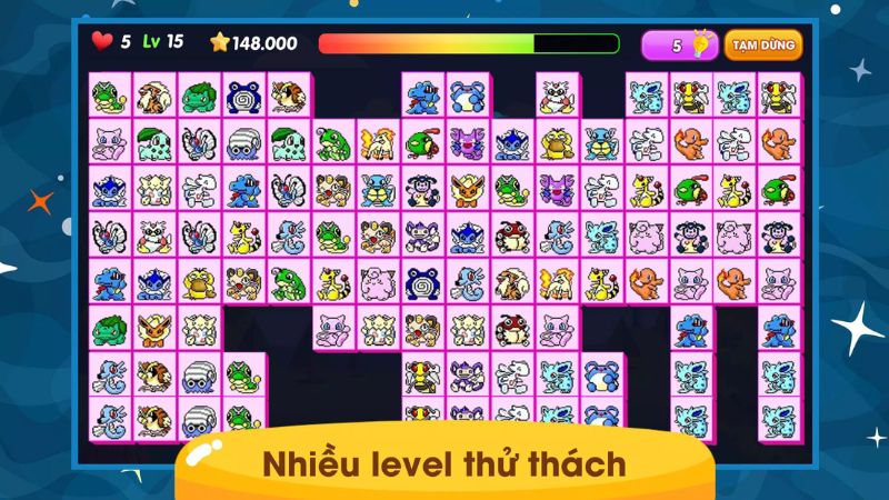 Tải Pikachu Cổ Điển APK v1.0.0 Hay Nhất Cho Mobile Nhiều level thử thách khác nhau trong Pikachu Cổ Điển