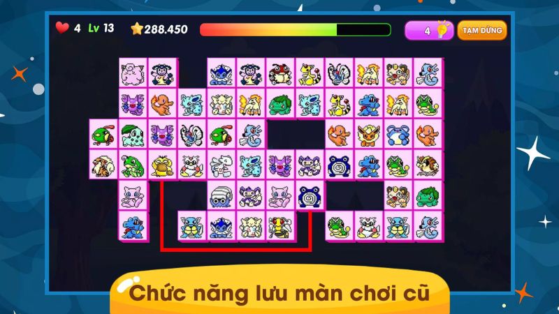 Tải Pikachu Cổ Điển APK v1.0.0 Hay Nhất Cho Mobile Chức năng lưu màn chơi cũ trong Pikachu Cổ Điển