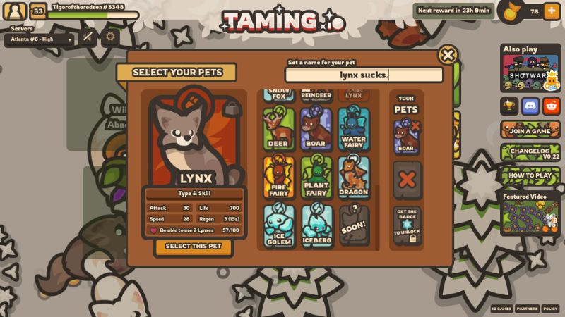 Tải Taming Io APK v3.0.0.0 Mới Nhất Cho Mobile Thuần hóa thú cưng trong Taming Io